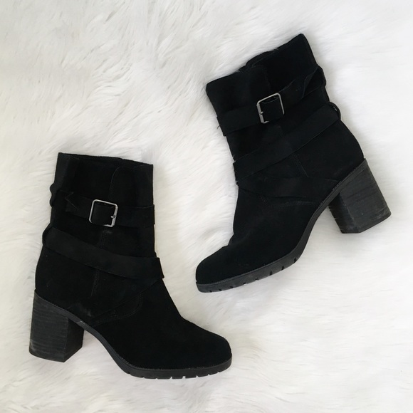clarks black ankle boots